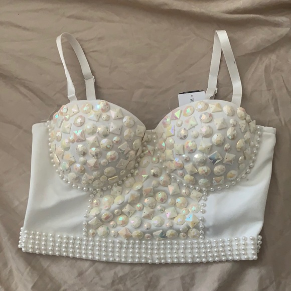Windsor White gemmed corset top size small NWT - Picture 10 of 14